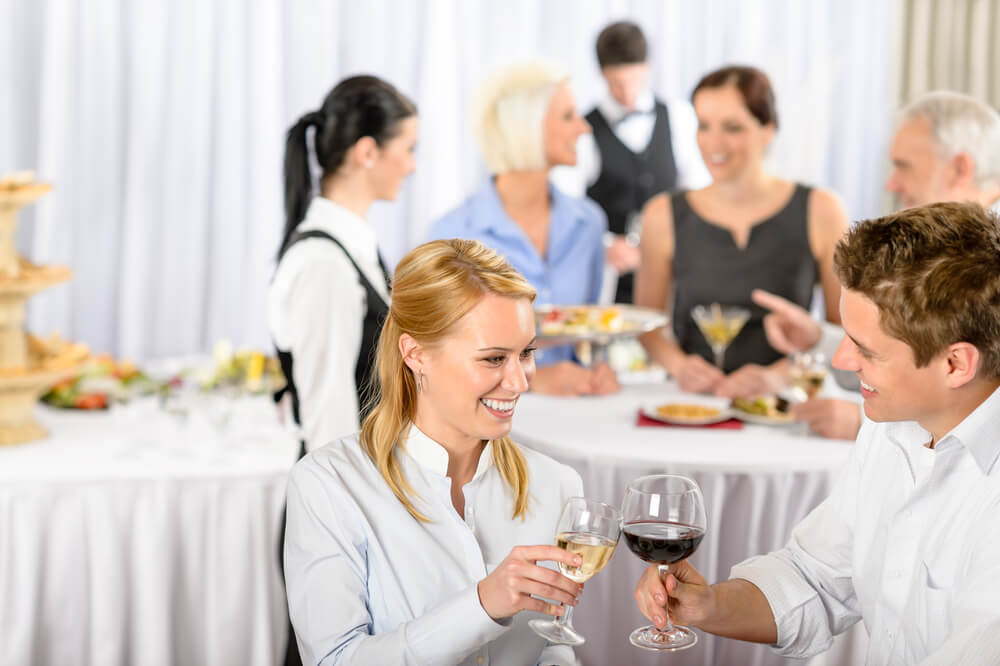 Business people attending a corporate event.